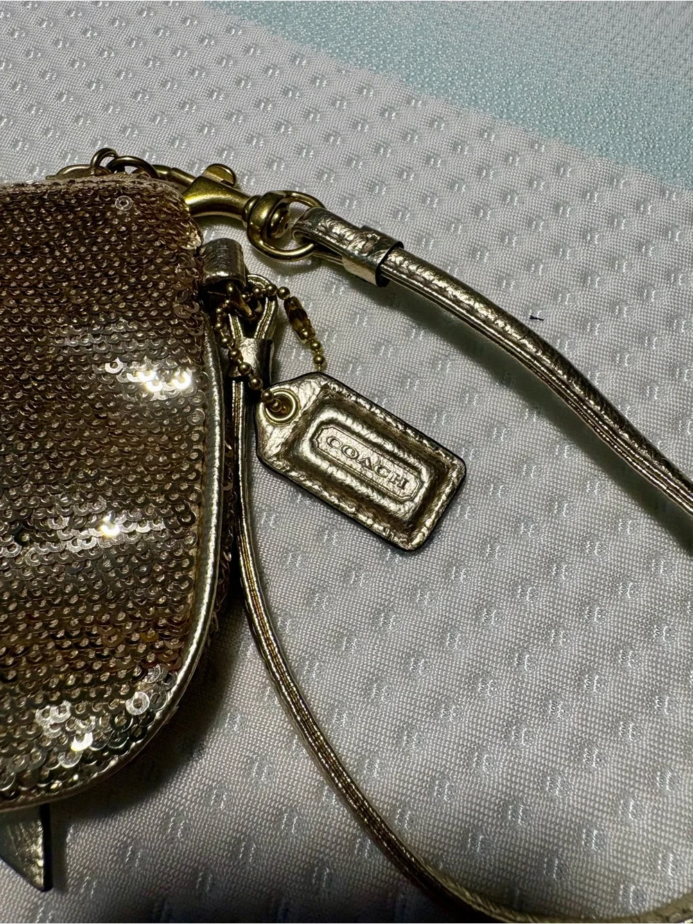 Coach Gold Sequin Wristlet Clutch - Picture 4 of 9